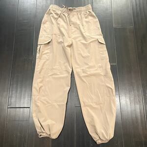 Albion Fit Jetsetter Cargo Joggers Pants Tan Khaki Womens Size S